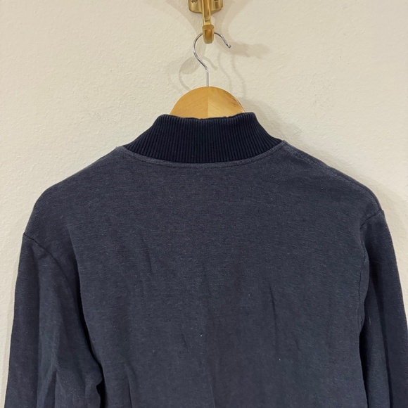Banana Republic Men's Casual Quarter Zip Cotton Sweater Blue LG - Picture 6 of 6
